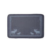 Rustikal-blaue Elch-Schaumstoffmatte Badematte (Vorderseite)