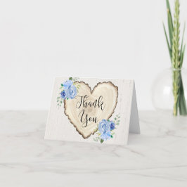 Rustikal blaue Grünpflanzen blumenreiche Waldherze Dankeskarte