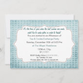 rustikal-blaue Holiday Cookie Swap-Party Einladung (Rückseite)