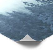 Rustikal blaue Pinien 4 Tafelsitzkarten Poster (Ecke)