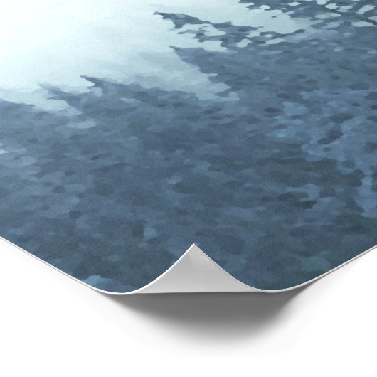 Rustikal blaue Pinien 4 Tafelsitzkarten Poster (Ecke)