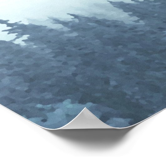 Rustikal Blaue Pinien 8 Tischkarten Poster (Ecke)