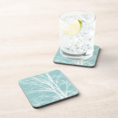 Rustikal blaue, weiße Baumzweige Getränkeuntersetzer (Rechte Seite)