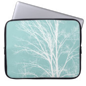 Rustikal blaue, weiße Baumzweige Laptopschutzhülle (Vorderseite)