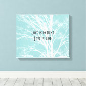 Rustikal blaue, weiße Baumzweige Leinwanddruck (Insitu (Holzboden))