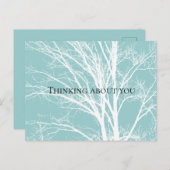 Rustikal blaue, weiße Baumzweige Postkarte (Vorne/Hinten)