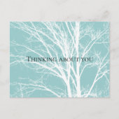 Rustikal blaue, weiße Baumzweige Postkarte (Vorderseite)