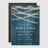 Rustikal blauer Holzsaitenbeleuchtung Einladung Ho (Vorne/Hinten)