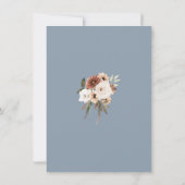 Rustikal blauer Pfirsichblütenhochzeit Das Datum s (Rückseite)