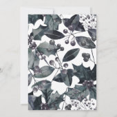 Rustikal Blauer Winter Botanisch mit Foto Holiday Einladung (Rückseite)