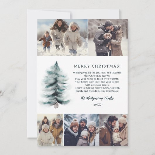 Rustikal Blauer Winter Schnee Pinien Weihnachten 5 (Vorderseite)