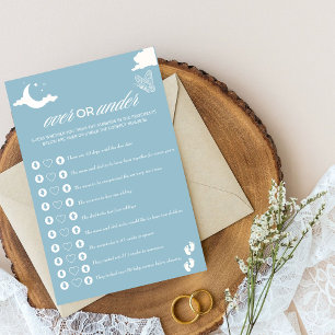 rustikal blaues Baby Shower Game Over oder Under?