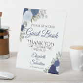 Rustikal Blue Boho Floral Bitte Unterschreiben Sie Sockelschild (In SItu)