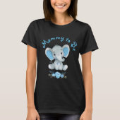 Rustikal Blue Boy Elephant Mommy zu Baby Dusche T-Shirt (Vorderseite)
