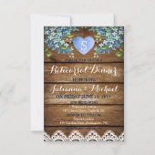 Rustikal Blue Hydrangea & Lace Probe Dinner Card Einladung (Vorderseite)