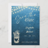 Rustikal Blue Mason Jar Save the Date Digital Prin Einladung (Vorderseite)