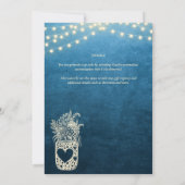 Rustikal Blue Mason Jar Save the Date Digital Prin Einladung (Rückseite)