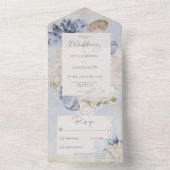 Rustikal Blue Ocean Beach Kein Abendessen All In One Einladung (Innen Boden)