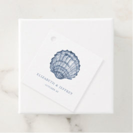 Rustikal Blue Seashells Marine Ocean Beach Hochzei Geschenkanhänger