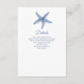 Rustikal Blue Starfish Marine Ocean Beach Hochzeit Begleitkarte (Vorderseite)