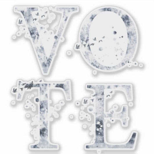 Rustikal Blue Vote Aufkleber (Vorderseite)