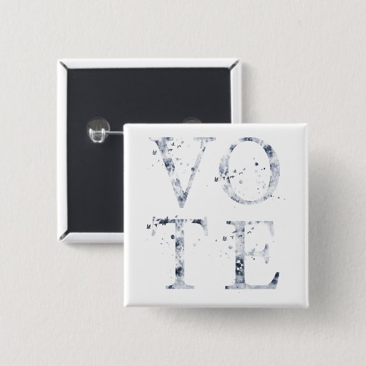 Rustikal Blue Vote Button (Vorne & Hinten)