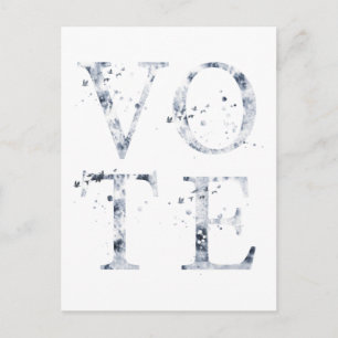 Rustikal Blue Vote Postkarte