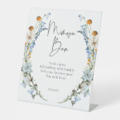 Rustikal Blue Wildblumen & Daisis Dusche Mimosa Sockelschild (Vorderseite)