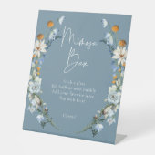 Rustikal Blue Wildblumen & Daisis Dusche Mimosa Sockelschild (Vorderseite)