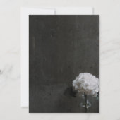 Rustikal blumenschwarz-weiß Hochzeit Einladung (Rückseite)