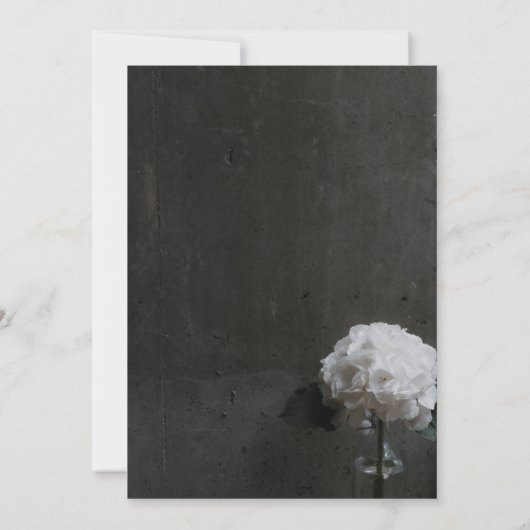 Rustikal blumenschwarz-weiß Hochzeit Einladung (Rückseite)