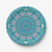 Rustikal Bohemisch Geometric Mandala Blue Lila Pappteller (Vorderseite)
