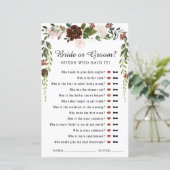 Rustikal | Boho Botanic Brautparty Game (Stehend Vorderseite)