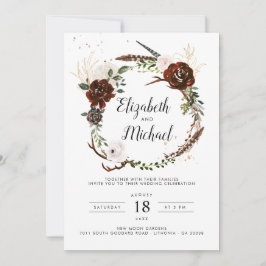 Rustikal | Boho Botanical Wedding Einladung