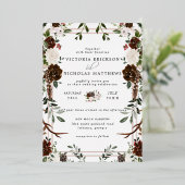 Rustikal | Boho Botanical Wedding Einladung (Stehend vorne)