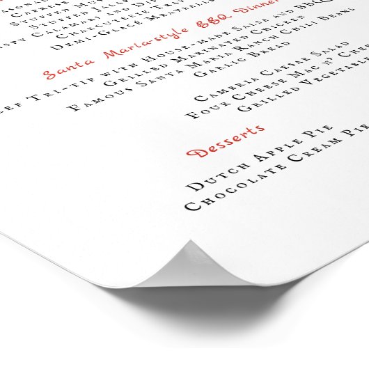 Rustikal | Boho Botanical Wedding Menu Poster (Ecke)