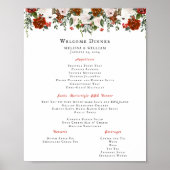 Rustikal | Boho Botanical Wedding Menu Poster (Vorne)