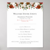 Rustikal | Boho Botanical Wedding Program Poster (Vorne)