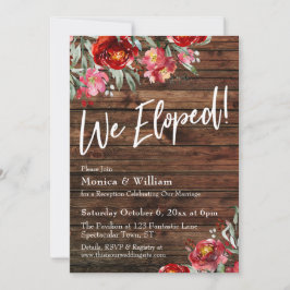 Rustikal Boho Burgundy Red Floral Wir haben gepeit Einladung