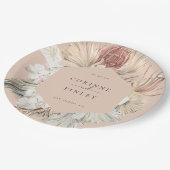 Rustikal Boho-Chic Personalisiert Pappteller (Schrägansicht)