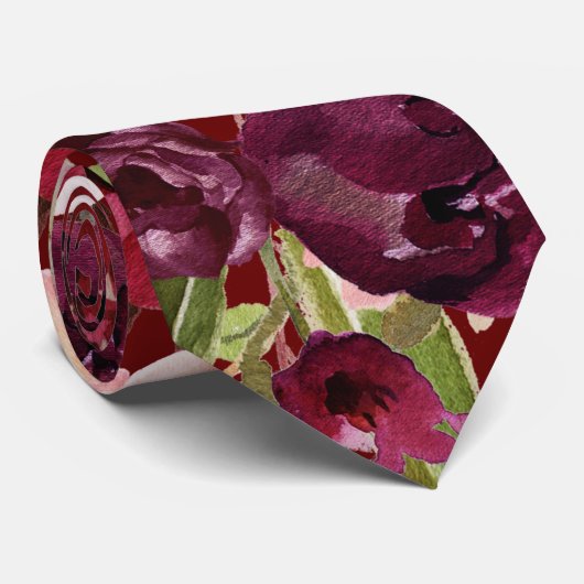 Rustikal Boho farbenfrohe Blumenzunge Neck Tie Krawatte (Gerollt)