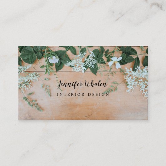Rustikal Boho Floral Custom Visitenkarte (Vorderseite)
