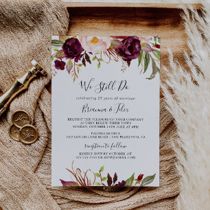 Rustikal Boho floral wir noch machen Vow Erneuerun Einladung