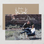 Rustikal & Boho | Hirschgeweih | Save The Date Fot Einladung (Vorne/Hinten)