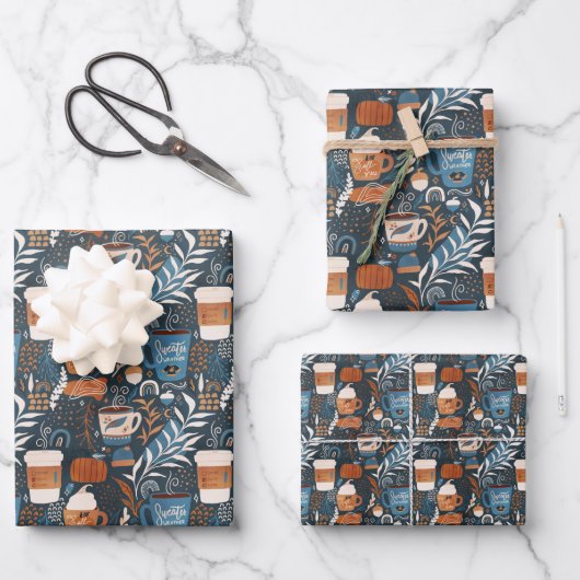Rustikal Boho Latte Fall Geschenkpapier Set (Vorderseite)