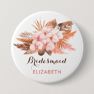 Rustikal Boho Pampas Grass Floral Wüste Bridesmaid Button