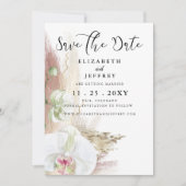 Rustikal Boho Pampas Grass Orchid Save the Date Ankündigung (Vorderseite)