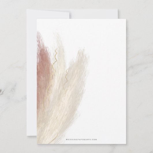 Rustikal Boho Pampas Grass Orchid Save the Date Ankündigung (Rückseite)