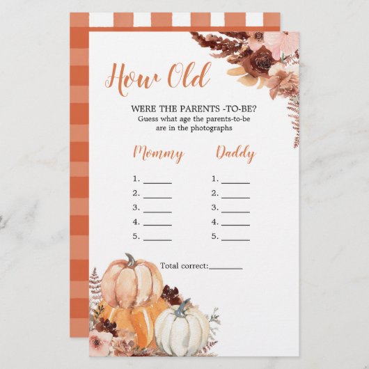 Rustikal Boho Pumpkin wie alt waren die Eltern (Vorne/Hinten)