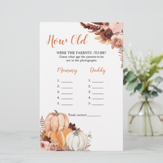 Rustikal Boho Pumpkin wie alt waren die Eltern (Stehend Vorderseite)